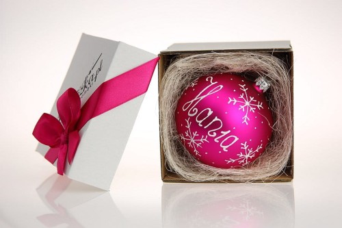 bombka z imieniem różowa