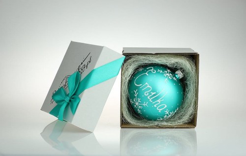 bombka szklana turkusowa z imieniem