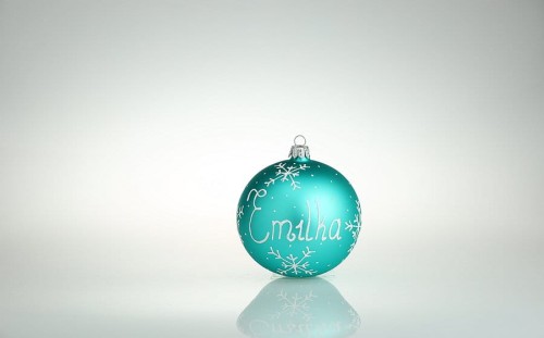 bombka 10m turkusowa z napisem