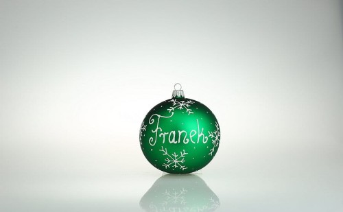 bombka z napisem zielona 10cm