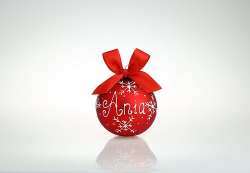 bombka choinkowa z imieniem czerwona 10cm