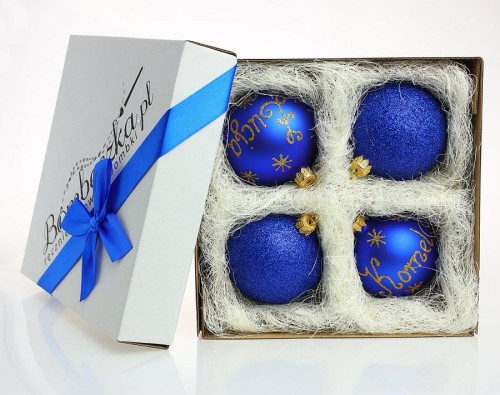 bombki niebieskie na prezent z imieniem