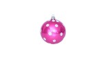 Bombka choinkowa szklana różowa 8 cm / 10 cm - kropeczka