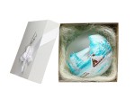 Bombka niebieska 15 cm na prezent LAMPION - domek wz1315