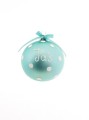 bombka z imieniem i kokardą turkusowa 8cm