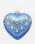 Bombka serce z imieniem / napisem na prezent niebieska 10 cm - złota kolia
